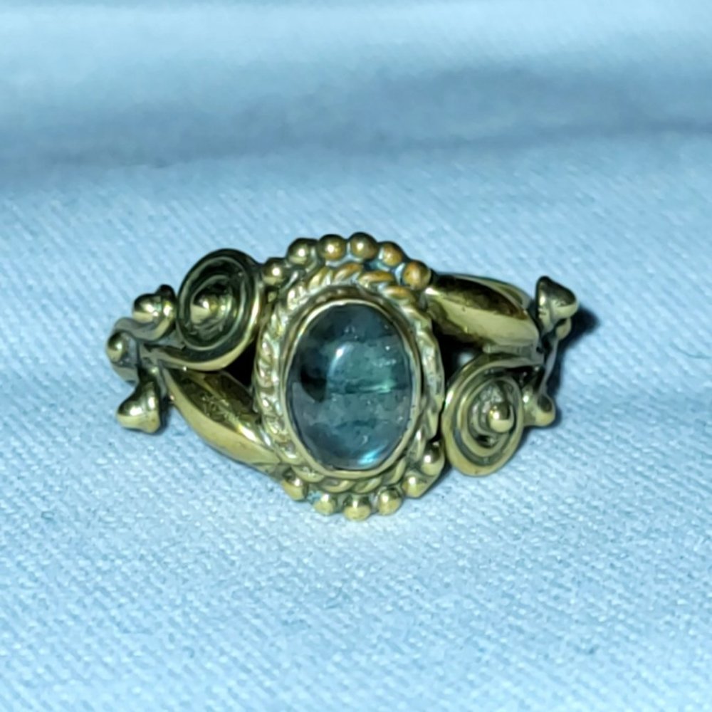 Vintage Gold & Jasper Stone Ring
